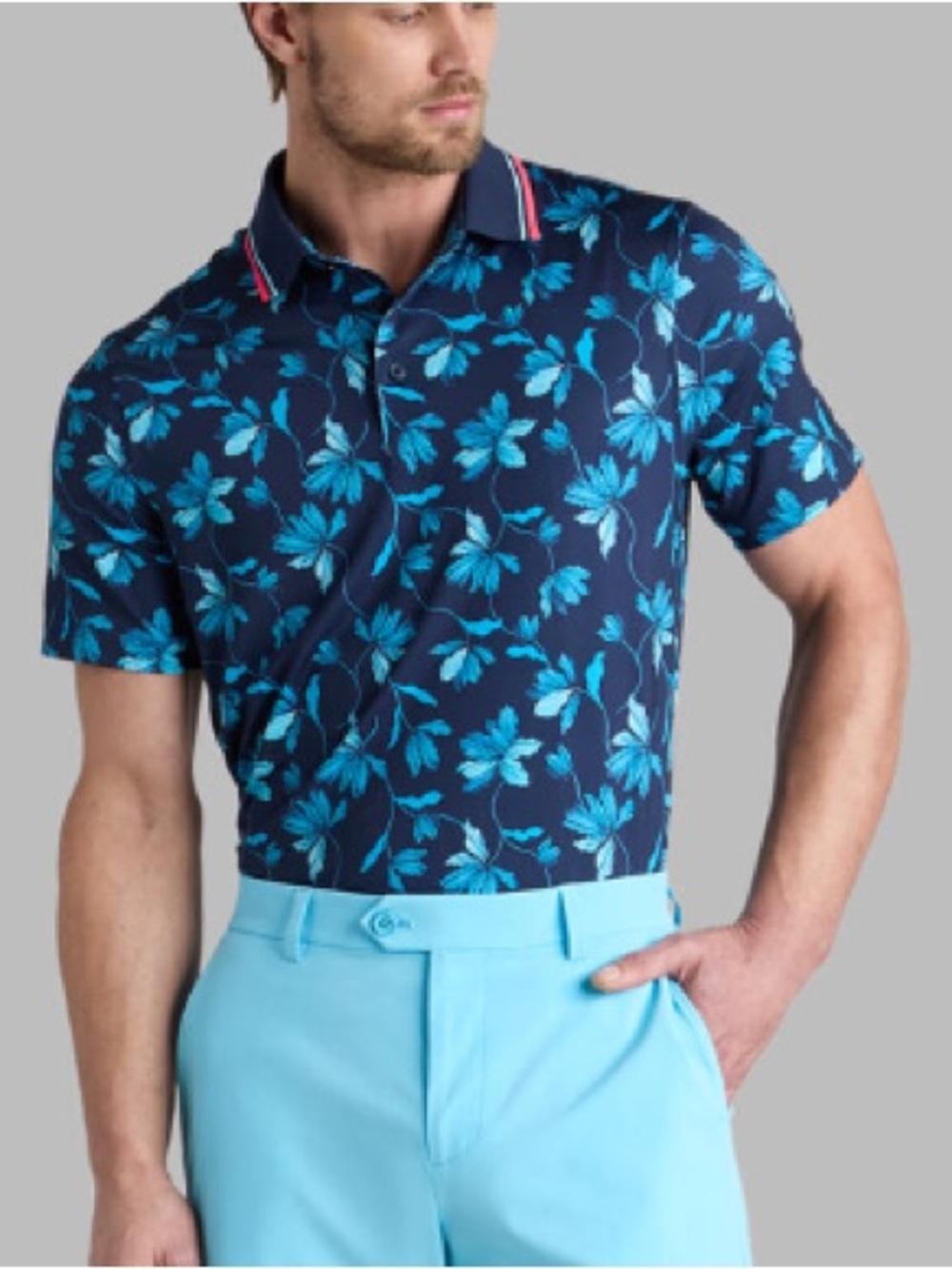 G/Fore Men Size XXL Twilight Floral Golf Short Sleeve Iris Tech Jersey Polo NWT